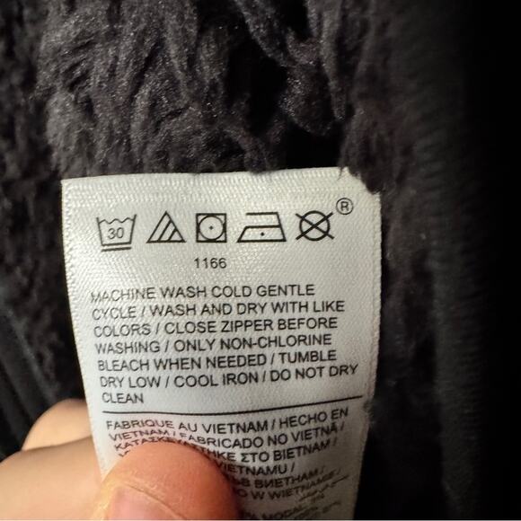 Athleta Black Westbound Sherpa Lined Jacket Womens L Classic Warm Coat Fall - Picture 6 of 8